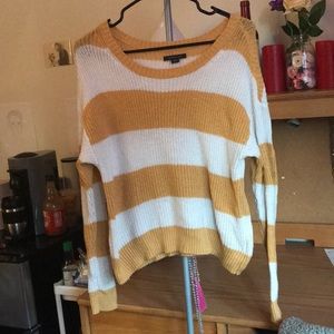 Orange and white stripped cutoff sweater